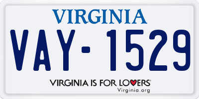 VA license plate VAY1529