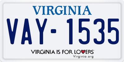 VA license plate VAY1535