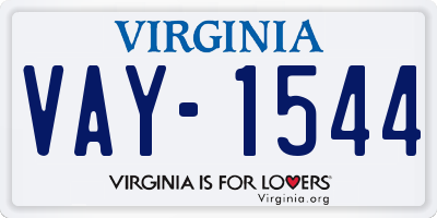 VA license plate VAY1544