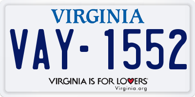 VA license plate VAY1552