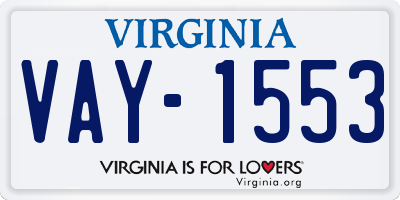 VA license plate VAY1553
