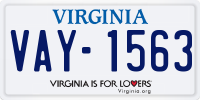 VA license plate VAY1563