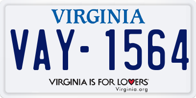 VA license plate VAY1564
