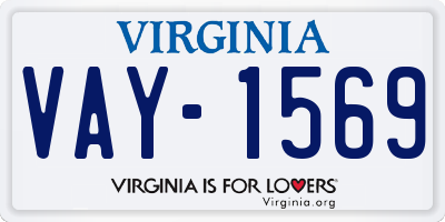 VA license plate VAY1569