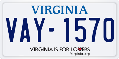 VA license plate VAY1570