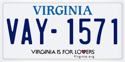 VA license plate VAY1571