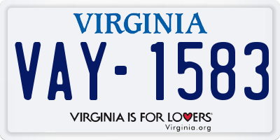 VA license plate VAY1583