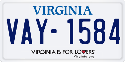 VA license plate VAY1584