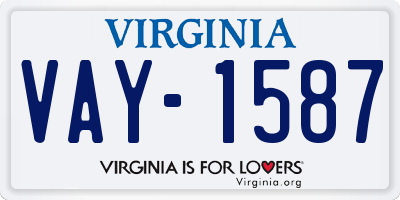 VA license plate VAY1587