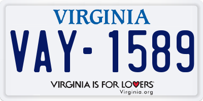 VA license plate VAY1589