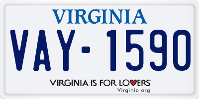 VA license plate VAY1590