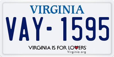 VA license plate VAY1595
