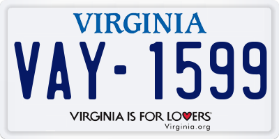 VA license plate VAY1599