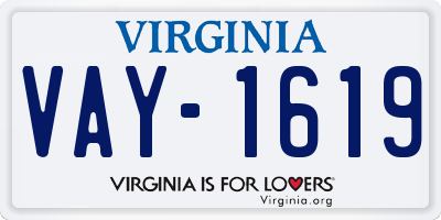 VA license plate VAY1619
