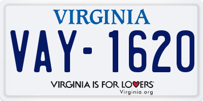 VA license plate VAY1620