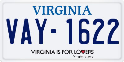 VA license plate VAY1622