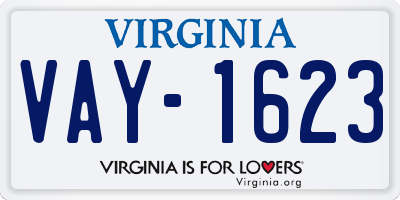 VA license plate VAY1623