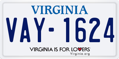 VA license plate VAY1624