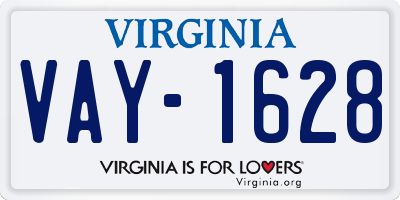 VA license plate VAY1628
