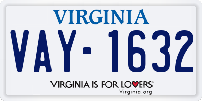 VA license plate VAY1632