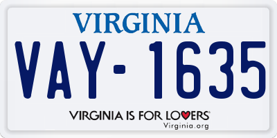VA license plate VAY1635