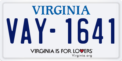 VA license plate VAY1641