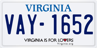 VA license plate VAY1652