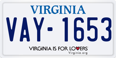 VA license plate VAY1653