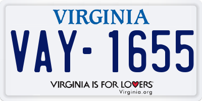 VA license plate VAY1655