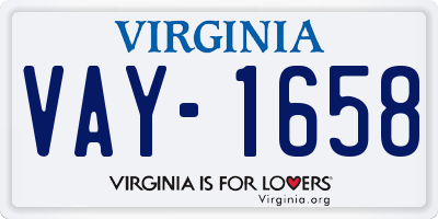 VA license plate VAY1658