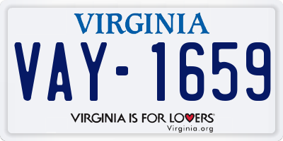 VA license plate VAY1659