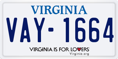 VA license plate VAY1664