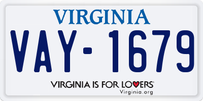 VA license plate VAY1679