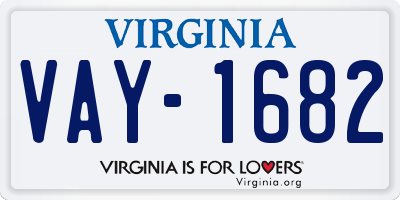 VA license plate VAY1682