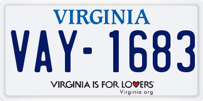 VA license plate VAY1683