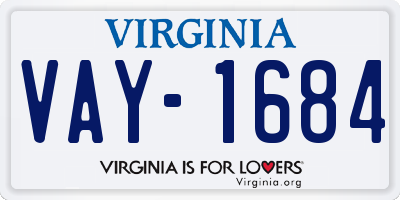 VA license plate VAY1684