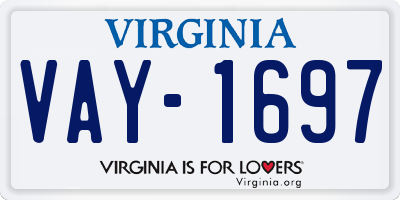 VA license plate VAY1697