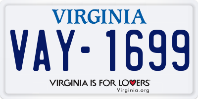 VA license plate VAY1699
