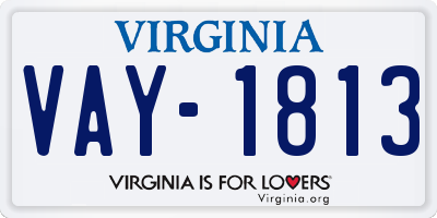 VA license plate VAY1813