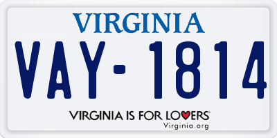 VA license plate VAY1814