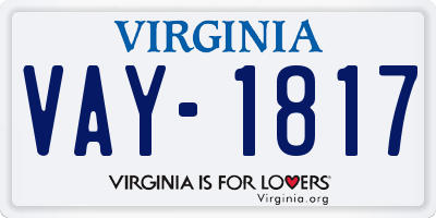 VA license plate VAY1817