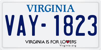 VA license plate VAY1823
