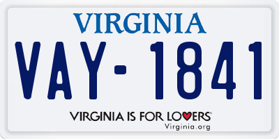 VA license plate VAY1841