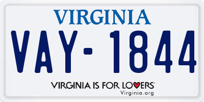 VA license plate VAY1844