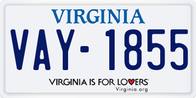 VA license plate VAY1855