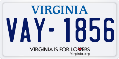 VA license plate VAY1856