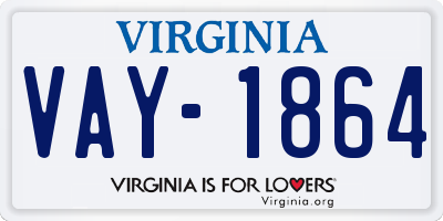 VA license plate VAY1864