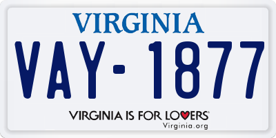 VA license plate VAY1877