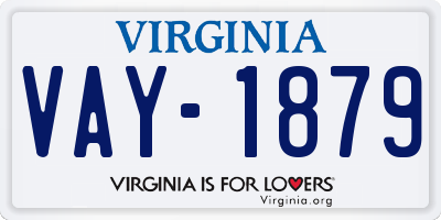 VA license plate VAY1879
