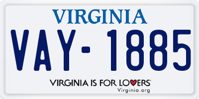 VA license plate VAY1885